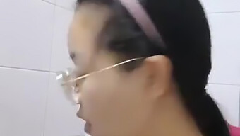 Hairy Asian Babe Pisses In The Toilet